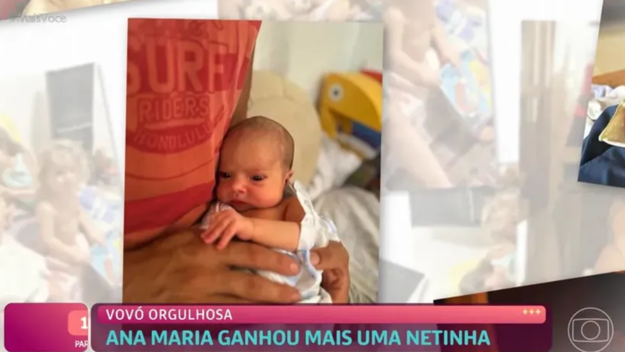 Ana Maria Braga anuncia nome da neta recém-nascida ao vivo (Créditos TV Globo)